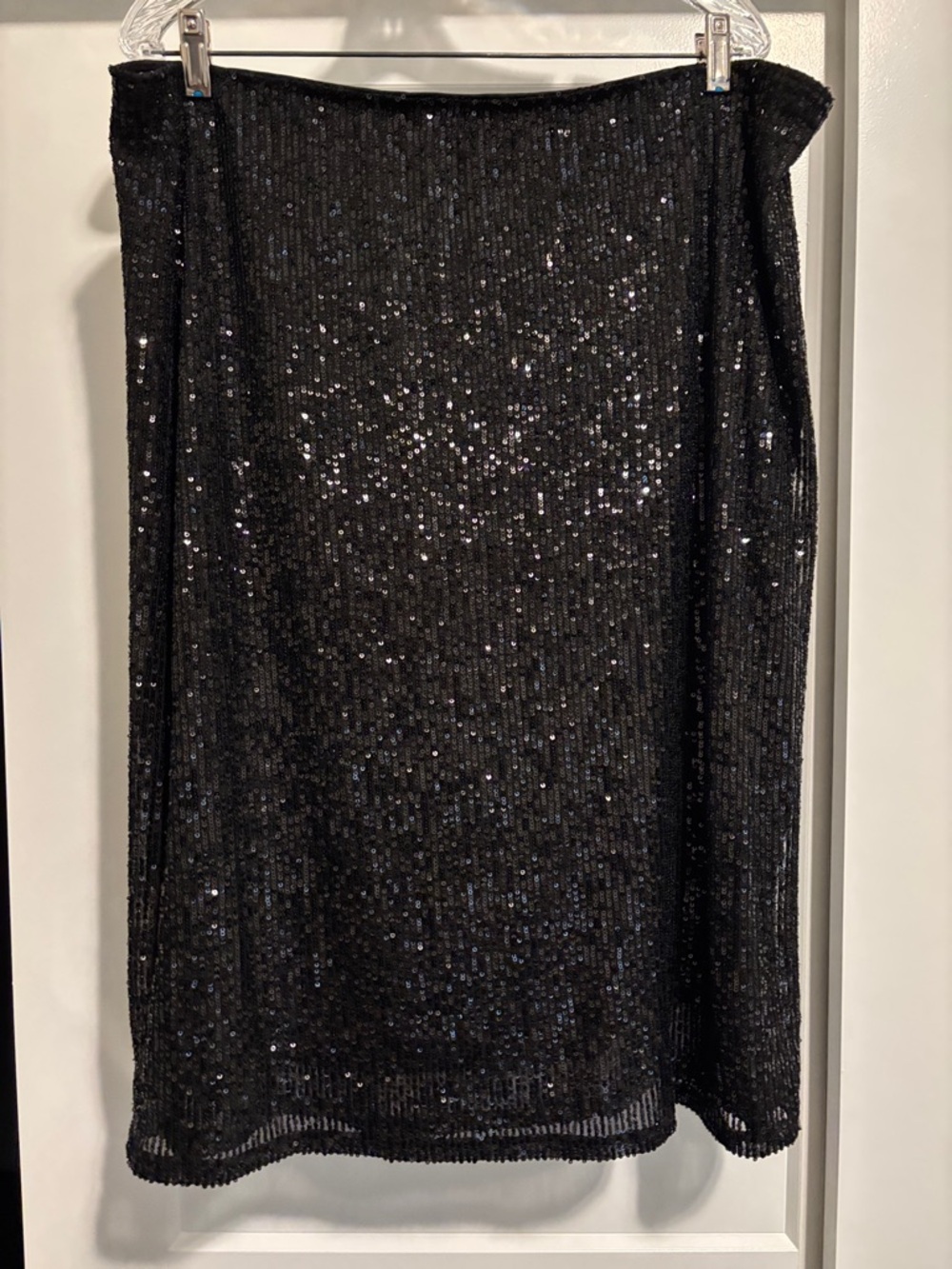 Time and Tru Black Sequin Midi Skirt